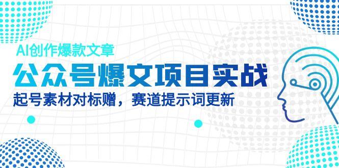 公众号爆文项目实战，AI创作爆款文章，起号素材对标赠(附赛道AI提示词-蓝色空间-资源