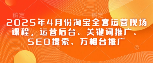 2025年4月份淘宝全套运营现场课程,运营后台、关键词推广、SEO搜索、万相台推广-蓝色空间-资源
