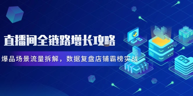 直播间全链路增长攻略,爆品场景流量拆解,数据复盘店铺霸榜实战-蓝色空间-资源