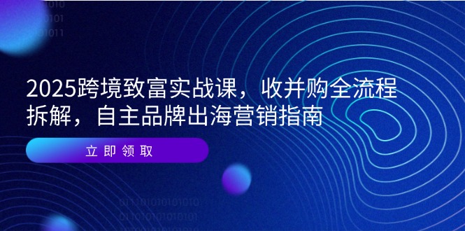 2025跨境致富实战课,收并购全流程拆解,自主品牌出海营销指南-蓝色空间-资源