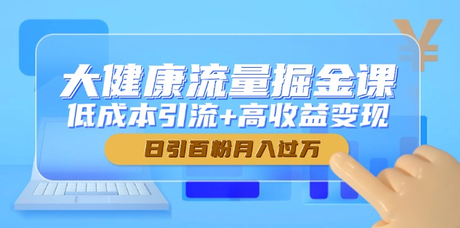 大健康流量掘金课，低成本引流+高收益变现，日引百粉月入过万-蓝色空间-资源