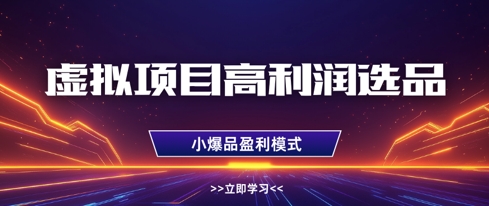 虚拟项目高利润选品方法,做好单店利润1W+,可多店倍增利润-蓝色空间-资源