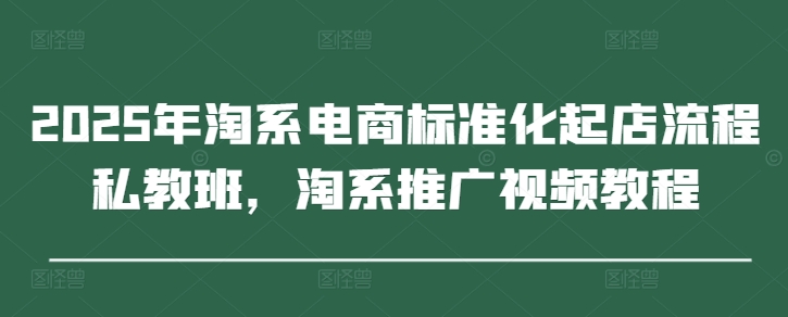 2025年淘系电商标准化起店流程私教班，淘系推广视频教程-蓝色空间-资源