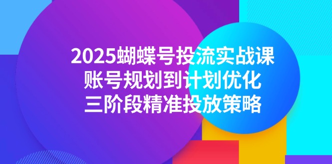 2025蝴蝶号投流实战课,账号规划到计划优化,三阶段精准投放策略-蓝色空间-资源