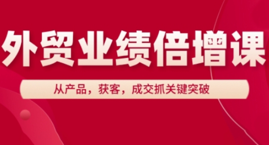 外贸业绩倍增课,从产品,获客,成交抓关键突破-蓝色空间-资源