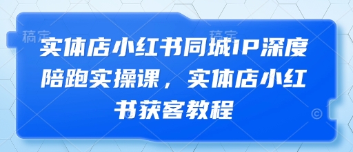实体店小红书同城IP深度陪跑实操课,实体店小红书获客教程-蓝色空间-资源