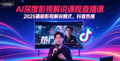 AI深度影视解说课程直播课,2025最新影视解说模式,抖音热推-蓝色空间-资源