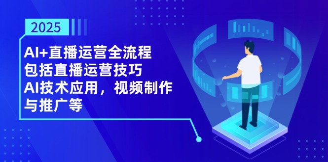 2025AI+直播运营全流程，包括直播运营技巧，AI技术应用，视频制作与推广等-蓝色空间-资源